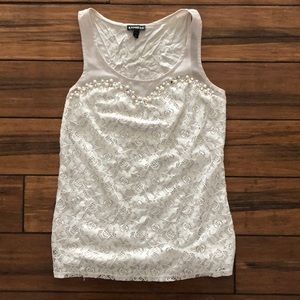 Express beaded and lace top